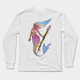 Pan Pride Sunset Mermaid Long Sleeve T-Shirt